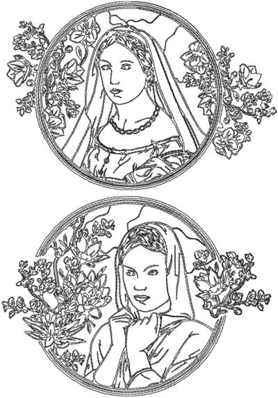 One-Color Art Deco Lady Set