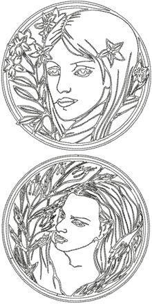 One-Color Art Deco Lady Set