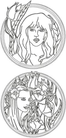 One-Color Art Deco Lady Set