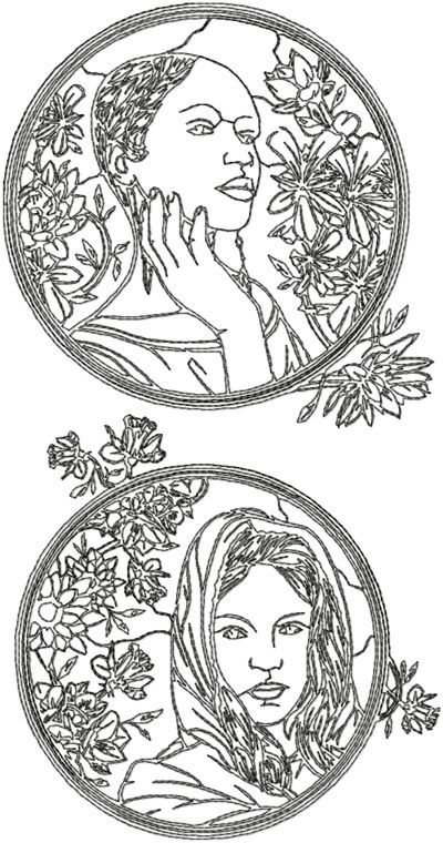 One-Color Art Deco Lady Set