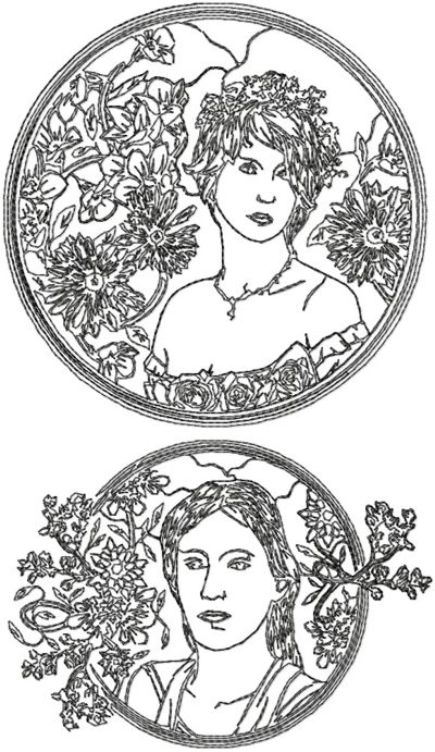 One-Color Art Deco Lady Set