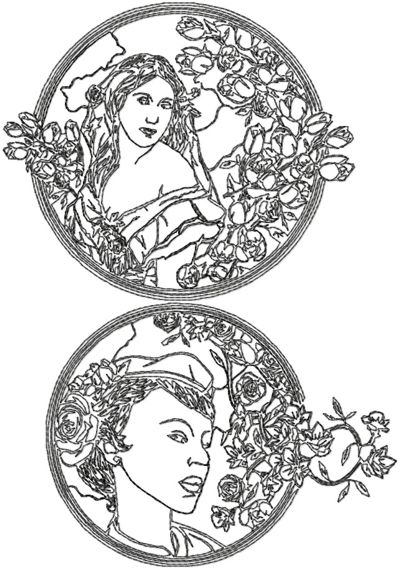 One-Color Art Deco Lady Set