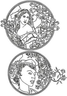 One-Color Art Deco Lady Set