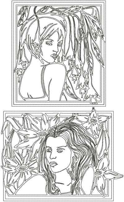 One-Color Art Deco Lady Set