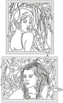 One-Color Art Deco Lady Set