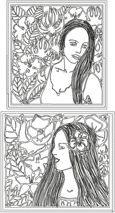 One-Color Art Deco Lady Set