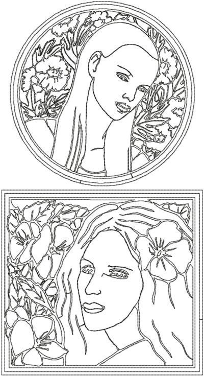 One-Color Art Deco Lady Set