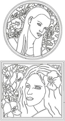 One-Color Art Deco Lady Set