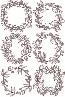 One-Color Flower Wreath Set
