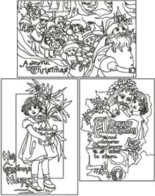 One-Color Vintage Christmas Card Set