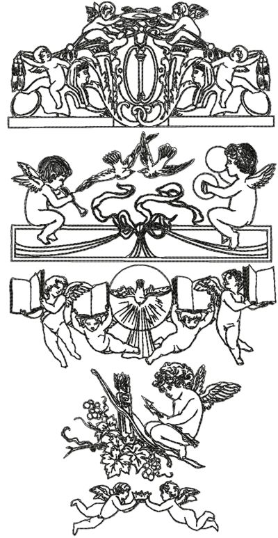 One-Color Victorian Angel Set