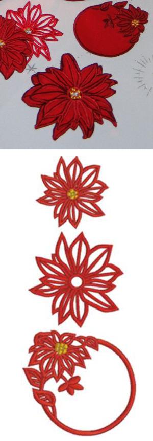 3D Poinsettia Applique and Doily Set