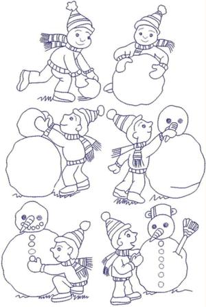 Making a Snowman Redwork Set