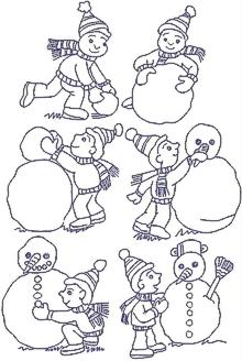 Making a Snowman Redwork Set