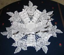 Rose Lace Bowl and Doily Set