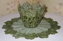 Grape and Vine Bowl and Doily Set