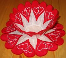 Valentine Applique Bowl and Doily Set