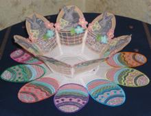 Organza Easter Bunny Bowl and Doily Set