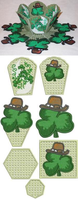 Shamrock Bowl and Doily Set