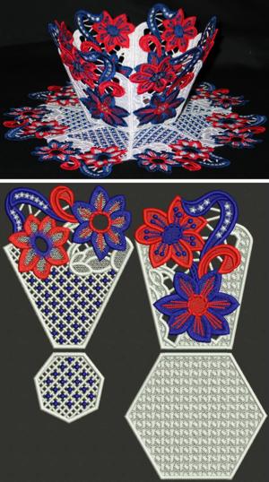 Patriotic Bowl and Doily Set