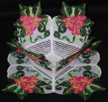 Begonia Blossom Bowl and Doily Set