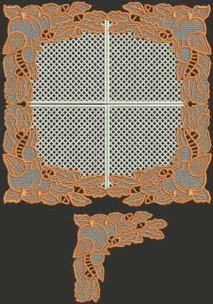 Pumpkin Doily and Lace Set