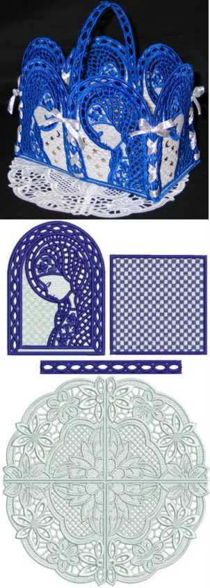 Our Lady Basket and Doily Set