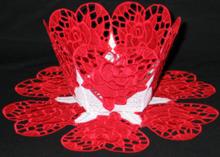 Valentine Rose Bowl and Doily Set