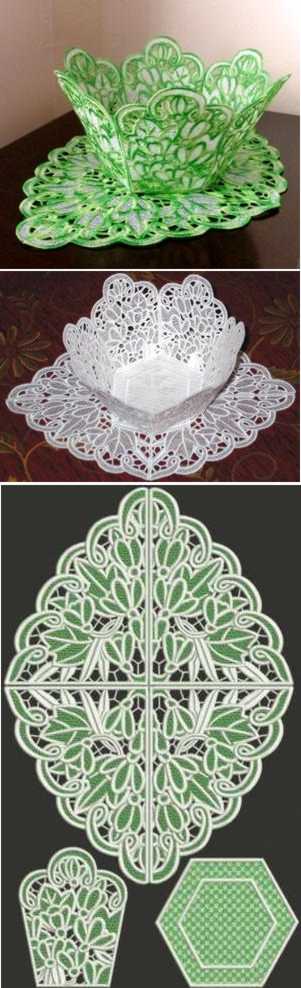 Snowdrop Bowl and Doily Set