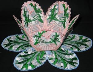 FSL Organza Snowdrop Bowl and Doily Set