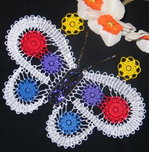 FSL Crochet Butterfly Doily