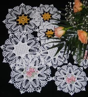 FSL Crochet Star of Venice Doily Set