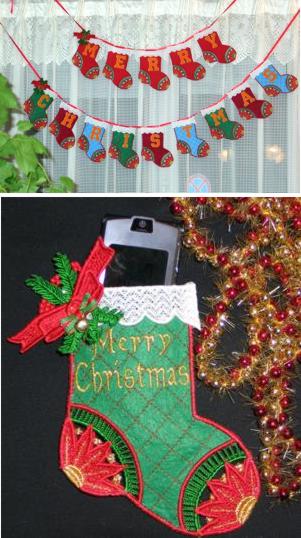 Christmas Stocking Garland Set