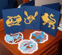 FSL Battenberg Zodiac Doily and Sign Set