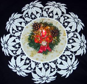 FSL Battenberg Poinsettia Lace Doily