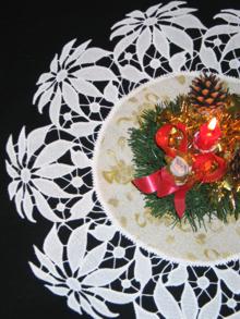 FSL Battenberg Poinsettia Lace Doily