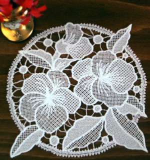 FSL Battenberg Hibiscus Lace Doily