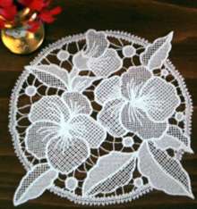 FSL Battenberg Hibiscus Lace Doily