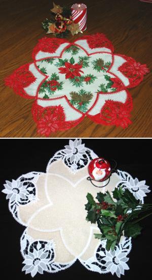 FSL Battenberg Poinsettia Applique Doily