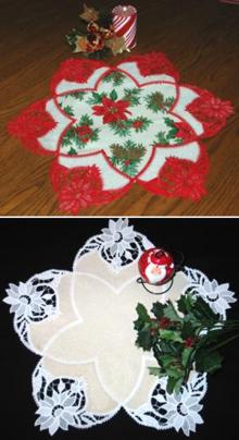 FSL Battenberg Poinsettia Applique Doily