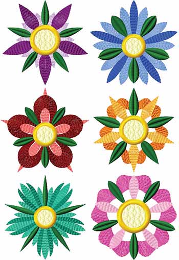 Heraldic Flower Motif Set