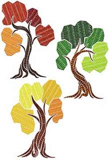 Art Deco Tree Set of 3 Machine Embroidery Designs