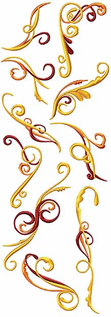 Golden Swirls Set of 10 Machine Embroidery Designs