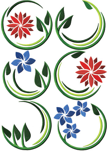 Art Nouveau Flower Motif Set