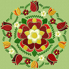 Tudor Rose Motif Machine Embroidery Design