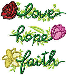 Love Hope Faith Floral Set
