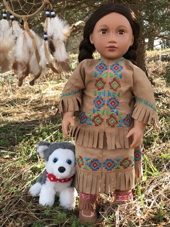Native American Inspired Tunic and Skirt for 18 inch Dolls