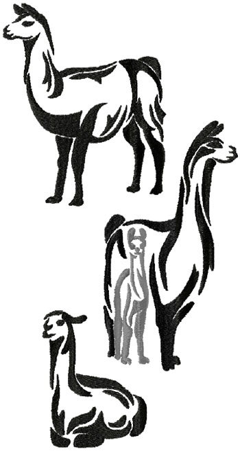 Llama Silhouette Set