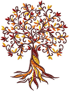 Autumn Tree machine embroidery design