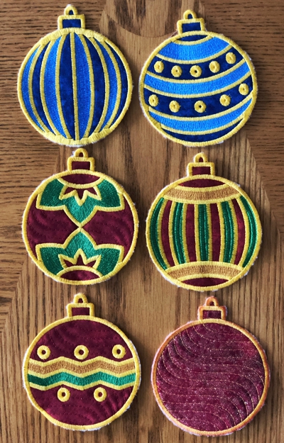 Christmas Ornament Coasters In-the-Hoop (ITH)